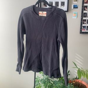 Warm thermal waffle knit gray top from American giant